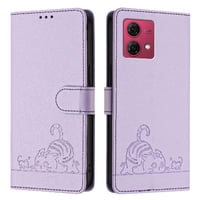 Funda Tipo Cartera Foxdock Para Motorola Moto G84 5G Con Soporte, Ranuras, Rfid, Diseño De Gato