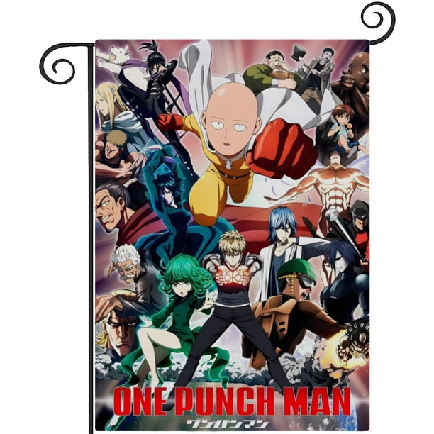 One-Punch Man-bandera de jardín temática. Regalo perfecto para fans, amigos y familiares, ideal para actividades al aire libre y decoración de fiestas.28CM*45CM