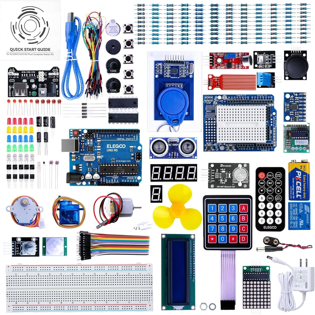 Kit Arduino Elegoo Uno R3 Completo 200 Componentes Tutorial