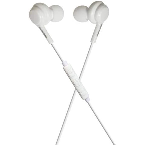 Auriculares Magnavox MHP4857-WH con micrófono en blanco