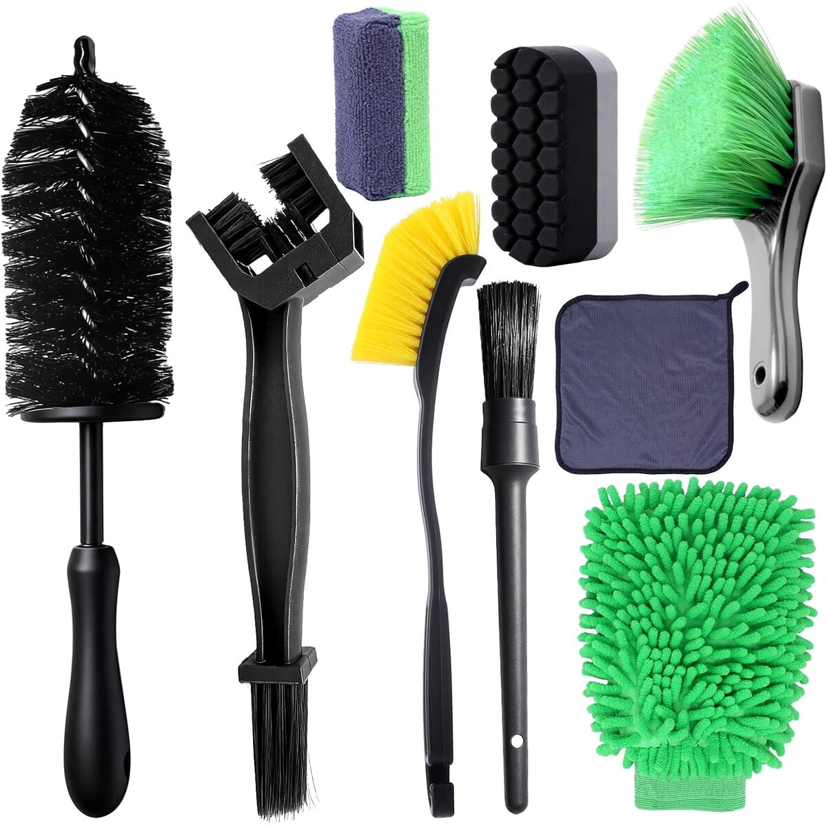Kit Limpieza Moto Obdkcan 9 Piezas Cepillos Cadena Rueda