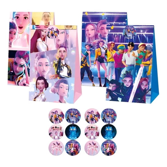 Set De 12 Cajitas De Cumpleaños Demon Hunter Kpop Huntrix