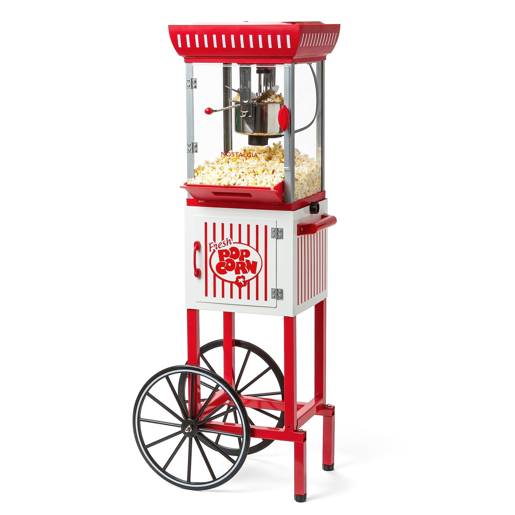 Hervidor Popcorn Maker Nostalgia Professional Cart De 2.5 Onzas, Color Rojo