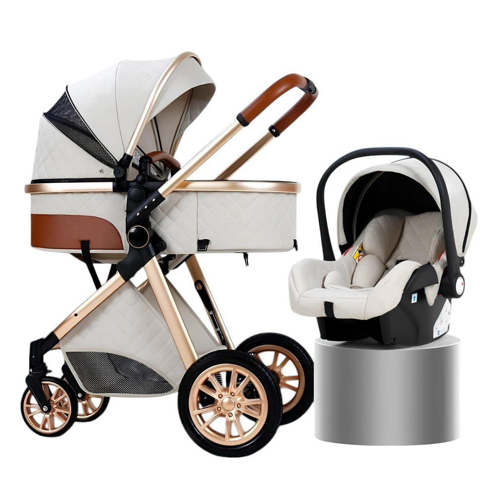 Coche Cuna Con Silla Nido Y Accesorios Lubabycas Blanco