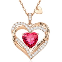 Collar Heshpaws Love Pendant Con Piedra De Nacimiento Zirconia