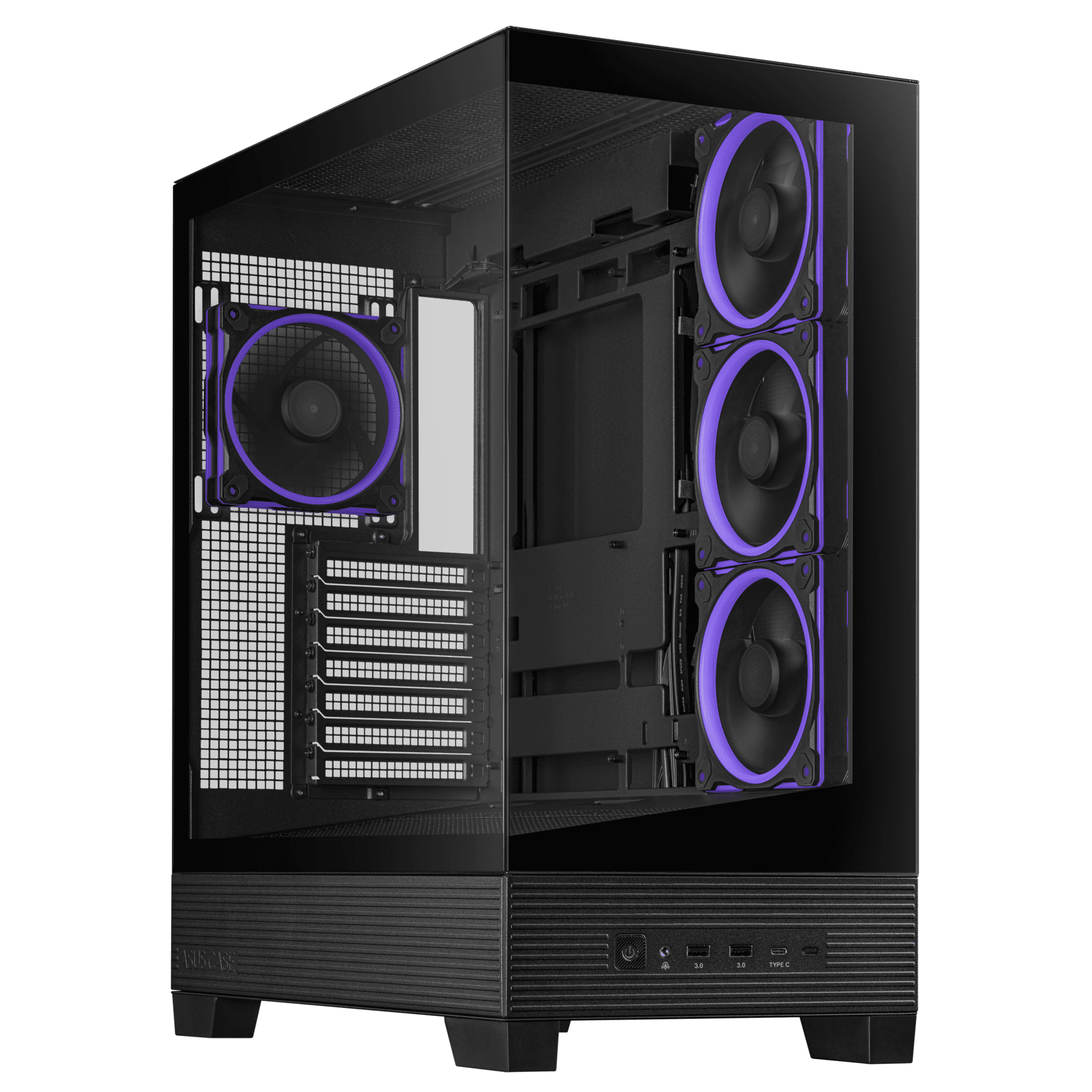 Gabinete Gamer Asus A31 Plus, Mid Tower, Vidrio Templado, Incluye 4 Ventiladores Argb, Negro