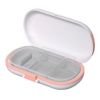 Ioensy - Caja Portátil De Almacenamiento De Medicamentos Con Cortador De Pastillas Para Ancianos De Viaje En Cápsula Amarillo Rosa