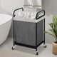 thumbnail image 3 of Carrito clasificador rodante Laundry Hamper STO STO 90L, gris, 3 of 6