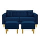 thumbnail image 1 of Sofa New Retro 3c + 2 Pouf Felpa 01 Azul Marino, 1 of 6