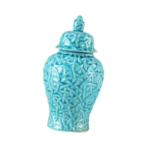Genérico - Organizador De Almacenamiento De Tarro De Jengibre Colección Hollow Arreglo Floral Tarro Temple Azul