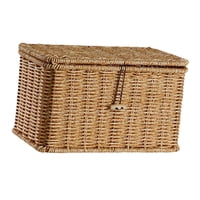 Magideal - Canasta De Almacenamiento Con Tapa Organizador Doméstico De Almacenamiento Rectangular Para La Mesa De La Sala De Estar Pantelera De Baño De Cocina De 24Cmx14Cmx14Cm