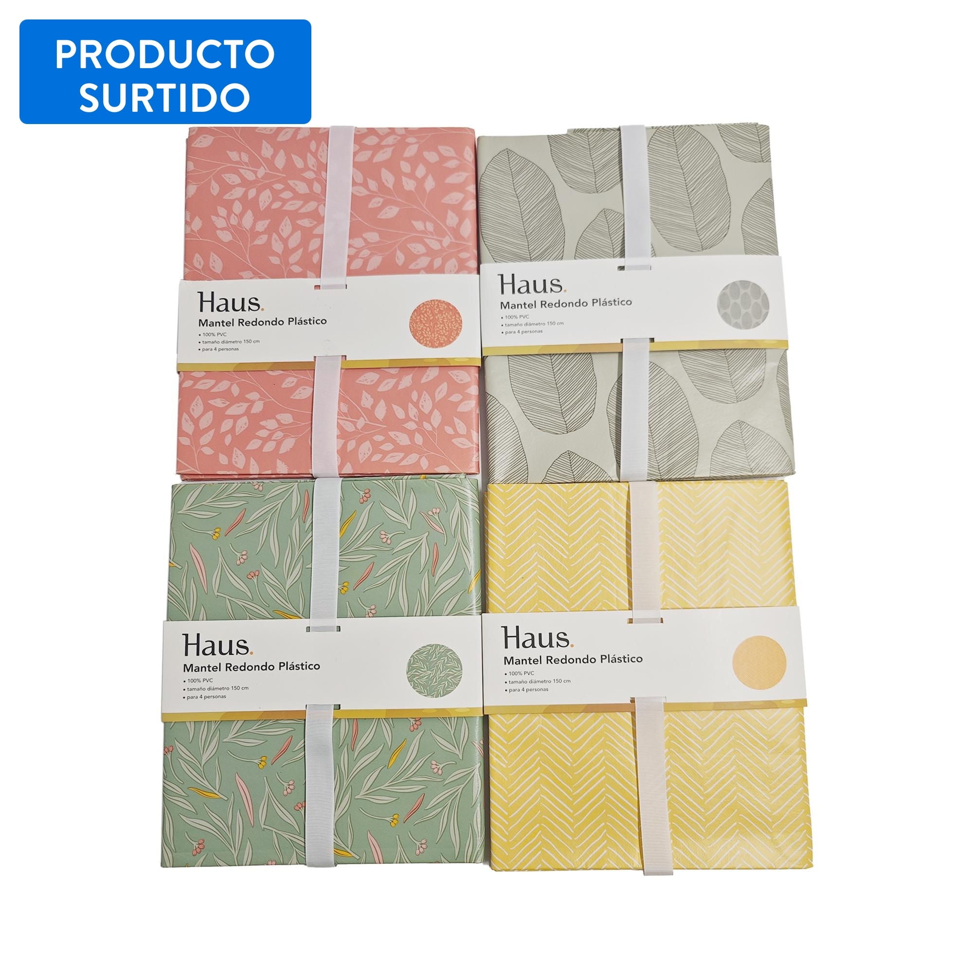 Mantel Redondo Estampado 150x150 Cm Pvc Surtido 1 Un Haus