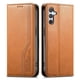 thumbnail image 1 of Funda tipo cartera para Samsung Galaxy A54 de piel con cierre magnético, ranuras para tarjetas y correa para la muñeca Marrón, 1 of 6
