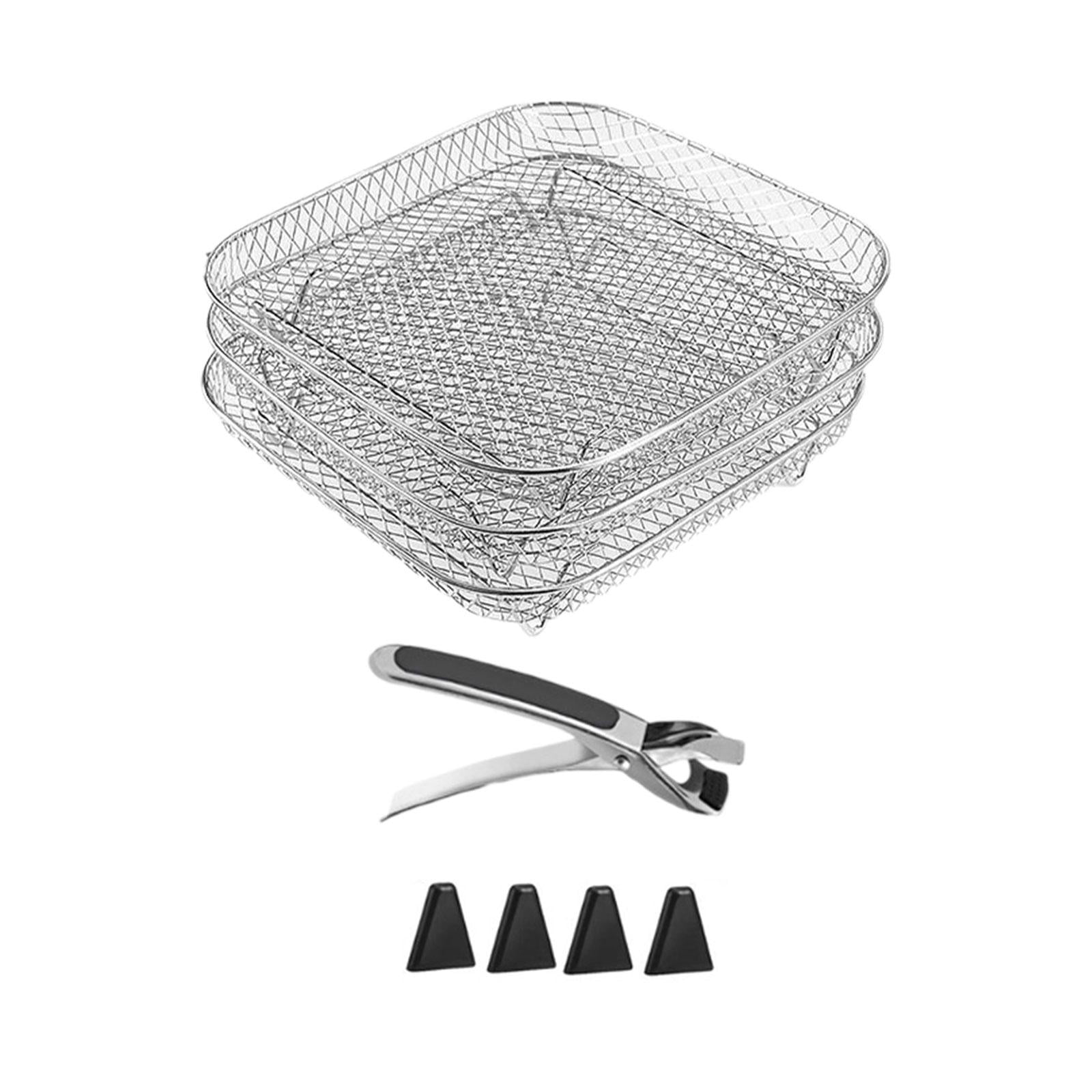 Bothyi - Rejilla Para Freidora De Aire Multiusos Con Clip Antiescaldaduras Y Almohadillas De Silicona Rejilla Para Asar Cuadrada
