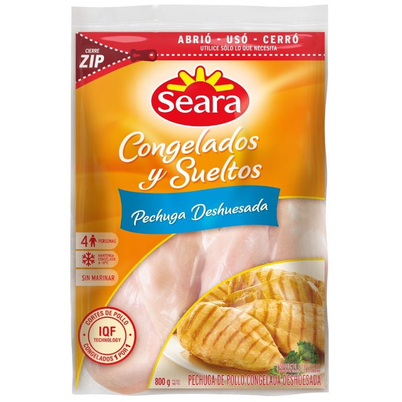 Pollo Pechuga Deshuesada Congelada 800 g Seara