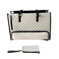 Magideal - Bolsa Para Mujeres Bolsa De Computadora Portátil De Gran Capacidad Para El Trabajo De La Oficina Comercial Collage Picnic Blanco