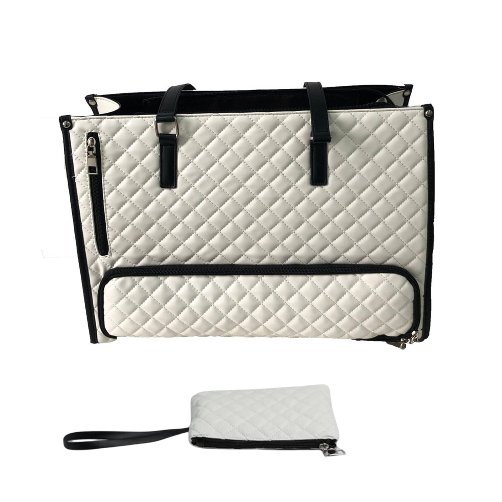 Magideal - Bolsa Para Mujeres Bolsa De Computadora Portátil De Gran Capacidad Para El Trabajo De La Oficina Comercial Collage Picnic Blanco