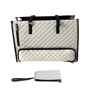 Magideal - Bolsa Para Mujeres Bolsa De Computadora Portátil De Gran Capacidad Para El Trabajo De La Oficina Comercial Collage Picnic Blanco