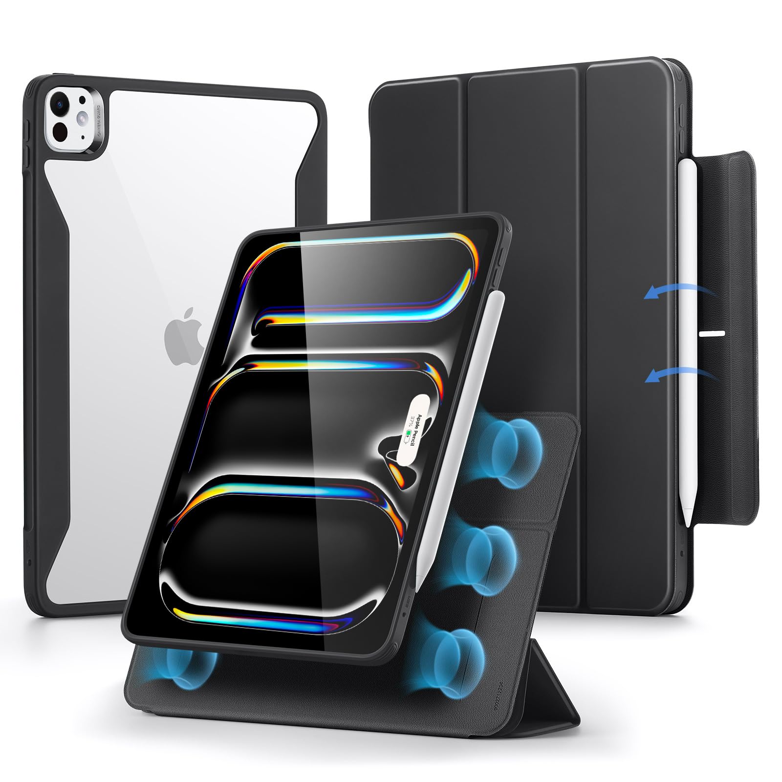 Funda Esr Para Ipad Pro M4 (2024) De 13 Pulgadas Con Soporte Para Lápices, Color Negro