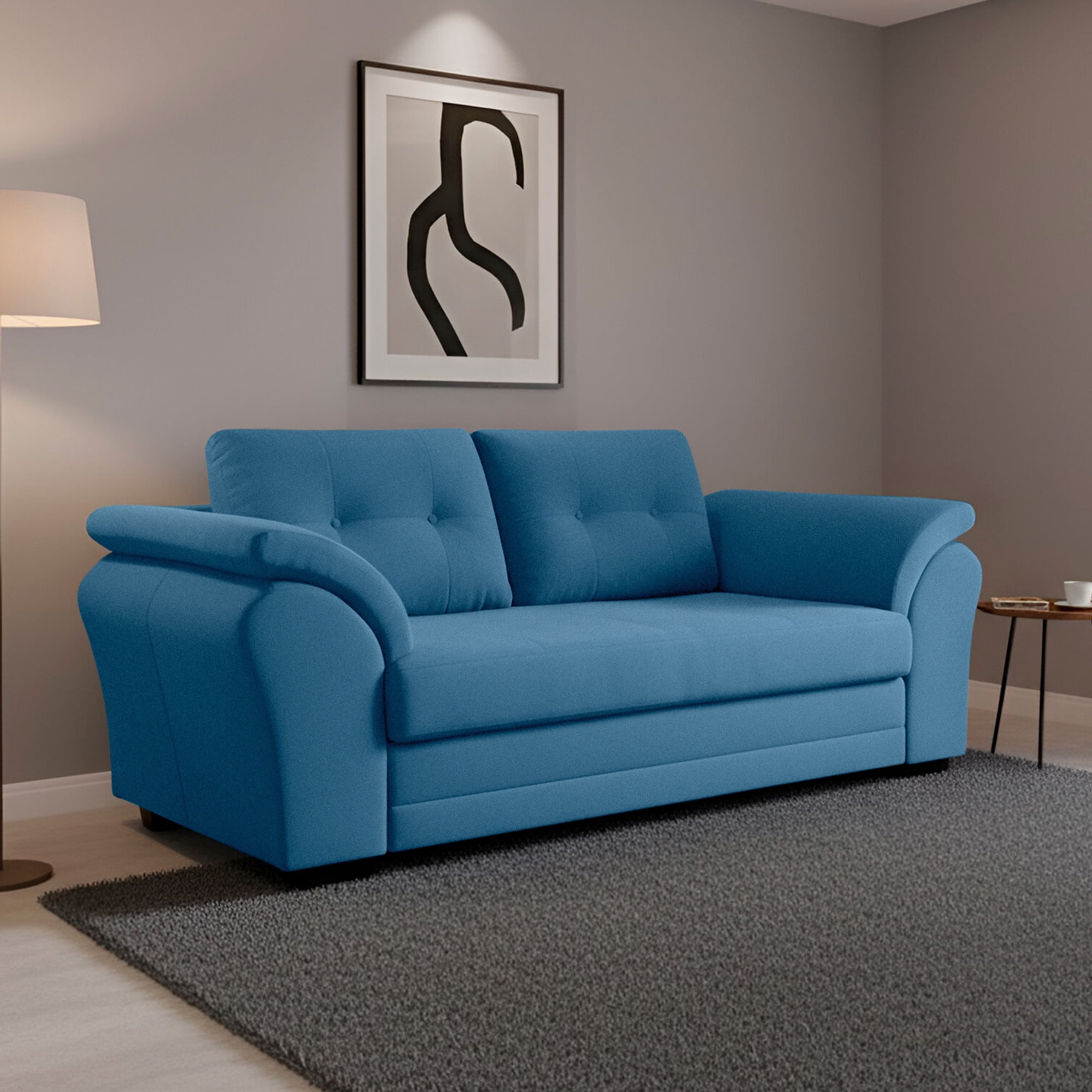 Living Factory - Sofa Sami 2c Res Felp Azul Piedra