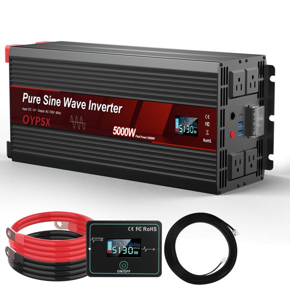 Inversor de Potencia OYPSX 5000W 12V a 110V Onda Senoidal Pura