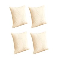 Genérico - Pack De 4 Fundas De Cojin Serie Hojas 45X45 Cm Beige