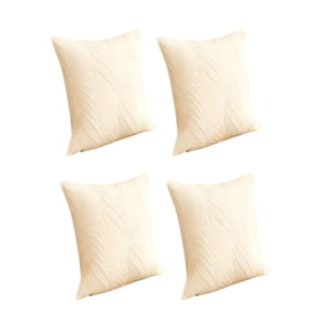 Genérico - Pack De 4 Fundas De Cojin Serie Hojas 45X45 Cm Beige