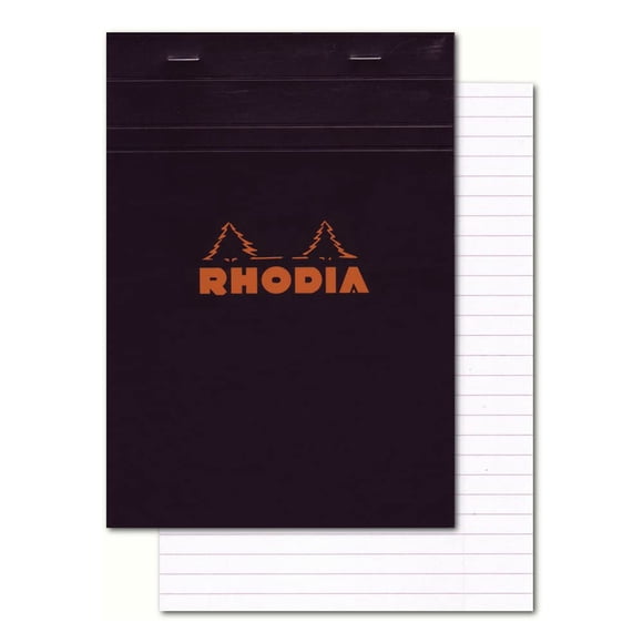 Bloc de Notas Rhodia No12 A7+ 8.5x12 cm Rayado Negro