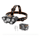 thumbnail image 3 of Linterna Minero Cabeza Recargable 8 Leds Potente 2 Baterias Blanco Negro, 3 of 3