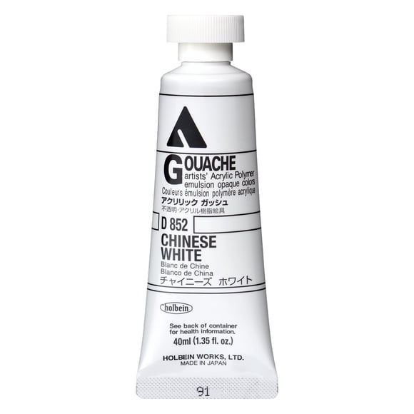 Acryla Gouache 40 ml Holbein D852 Chinese White
