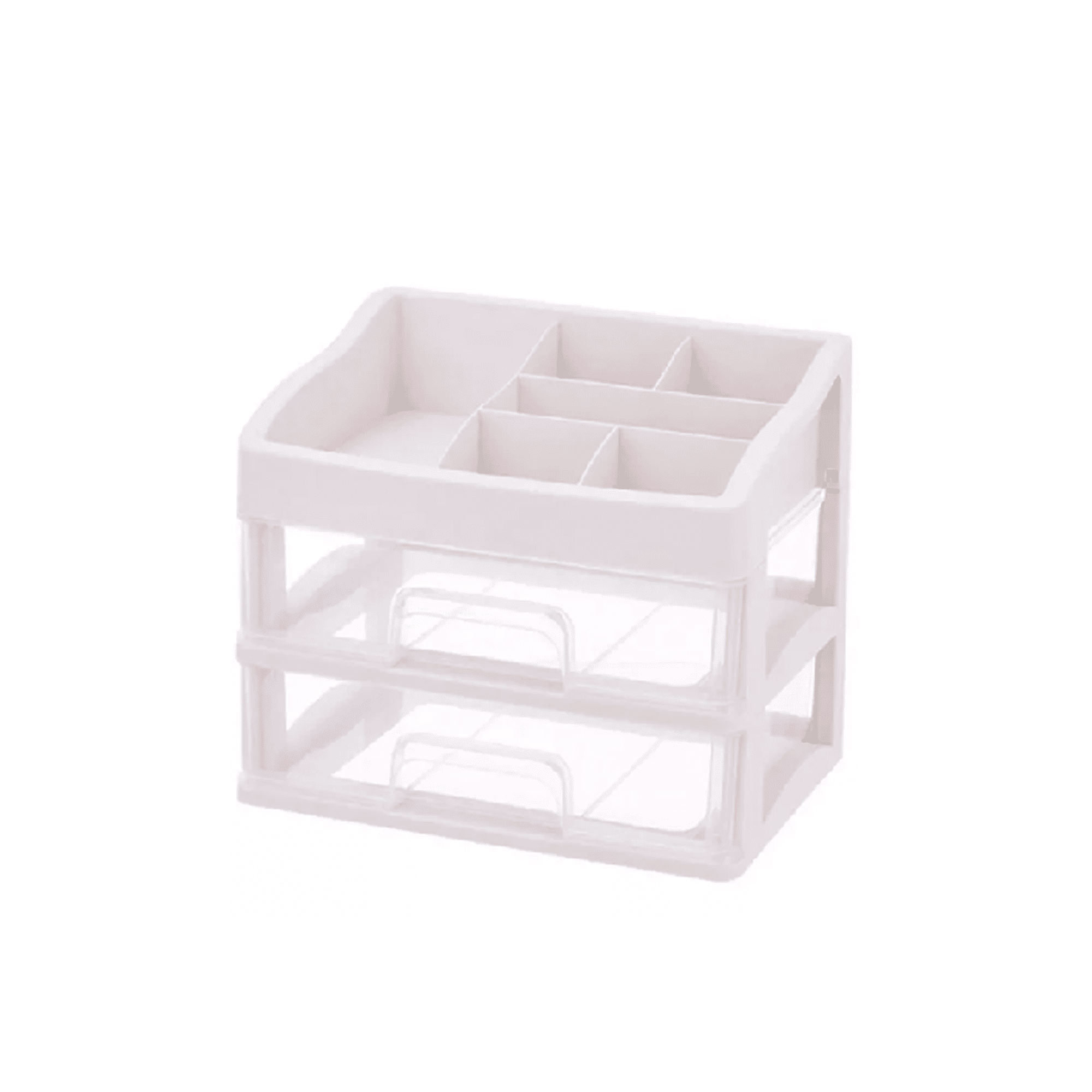 Genérico - Organizador De Cosméticos Con 2 Cajones Para Maquillaje, Color Transparente
