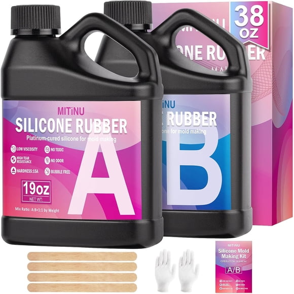 Kit Silicona MITINU 38.8oz 15A Para Moldes Curado Platino