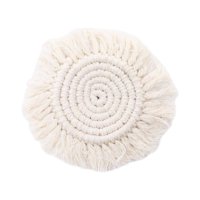 Magideal - Manteles Individuales Tejidos A Mano Con Aislamiento Térmico Antideslizante, Manteles Redondos Lavables Bohemios Para El Hogar, Casa De Campo, Cocina, Blanco