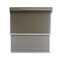 Guiza - Cortina Roller Blackout 2 Paño 120X200 Doble Con Visillo Y Cenefa