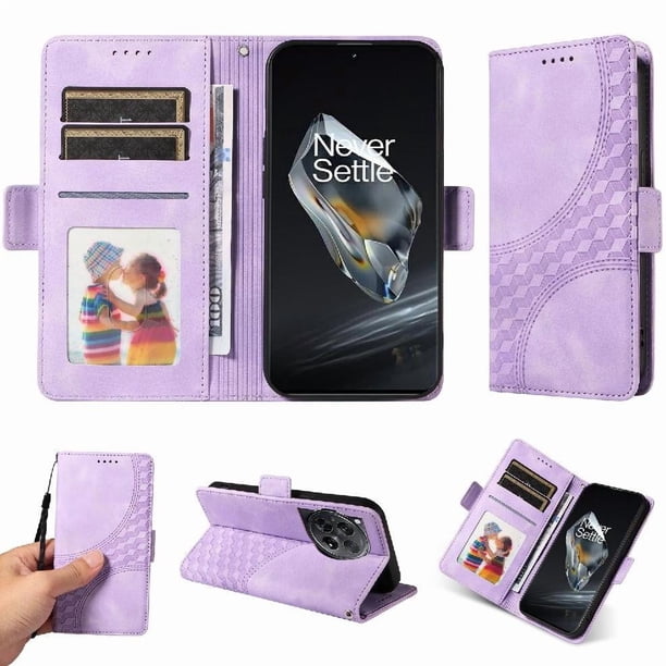 Carcasa FOXDOCK OnePlus 12 de cuero PU, diseño acolchado clásico, protección contra caídas y rayones