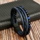 thumbnail image 1 of 1pc Fashion Layered Handmade Braided Leather Bracelet, Tiger Eyestone Beaded Bracelet Characteristic Punk Bracelet Accessory, 1 of 5