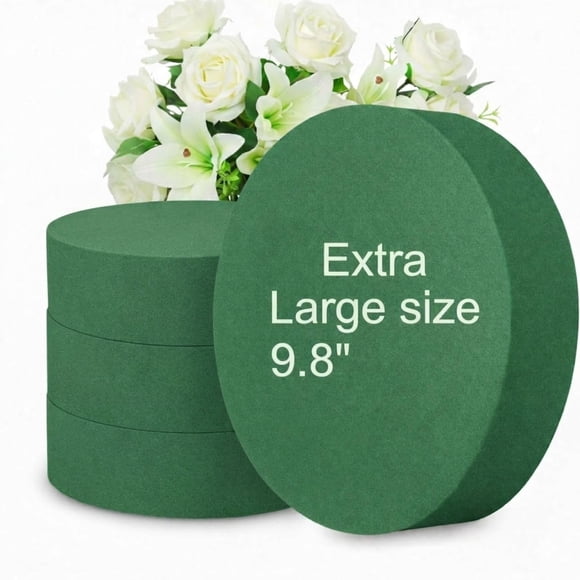 Bloques Redondos de Espuma Floral FLOFARE 9.8" x 3.5 cm Paquete de 4