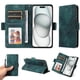 thumbnail image 1 of Carcasa FOXDOCK iPhone 15 de cuero PU, diseño acolchado clásico, protección contra caídas y rayones, 1 of 5