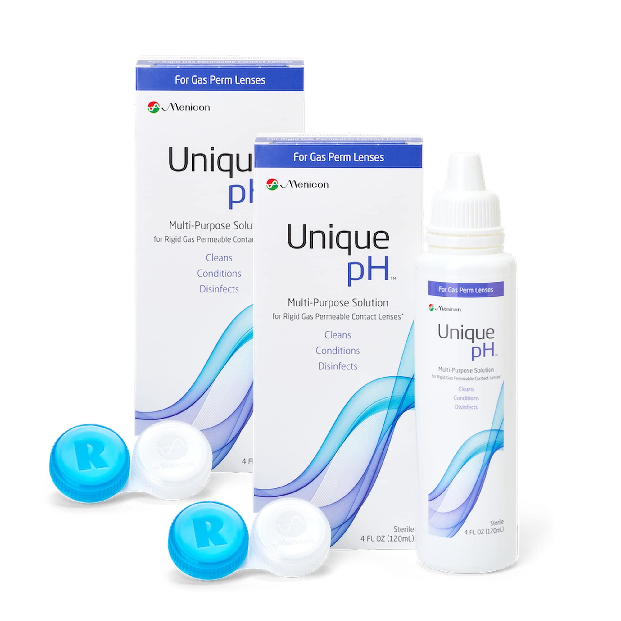 Funda Para Lentes Menicon Unique Ph Con Rgp De Contact Solution, 120 Ml, 2 Unidades