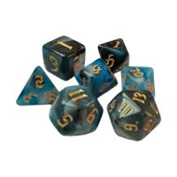 Magideal - 7 Dados Poliédricos De Doble Color Para Juegos De Rol, Suministros Para Fiestas, Digitales Grandes, D6, D4, D8, D10 (00-90 Y 0-9), D12, D20 Azul Negro