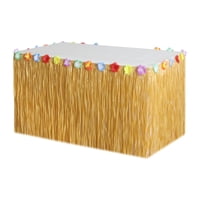 Bothyi - Faldón De Mesa De Hierba Luau Artificial Accs Para Accesorios De Arreglo De Escena Fondo Amarillo