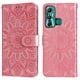 thumbnail image 1 of Funda tipo cartera FOXDOCK para Infinix Hot 11 , diseño girasol en relieve, cuero PU, cierre magnético, soporte y tarjetero, 1 of 5