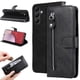 thumbnail image 5 of Funda tipo cartera para Samsung Galaxy A14 5G con bolsillo con cremallera y ranuras para tarjetas – Función de soporte Negro, 5 of 6