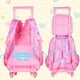 thumbnail image 2 of 3PCS Rolling Backpack for Boys, Kids Roller Wheels Bookbag, Wheeled School Bag with Lunch Bag - Mermaid Pink, 2 of 3