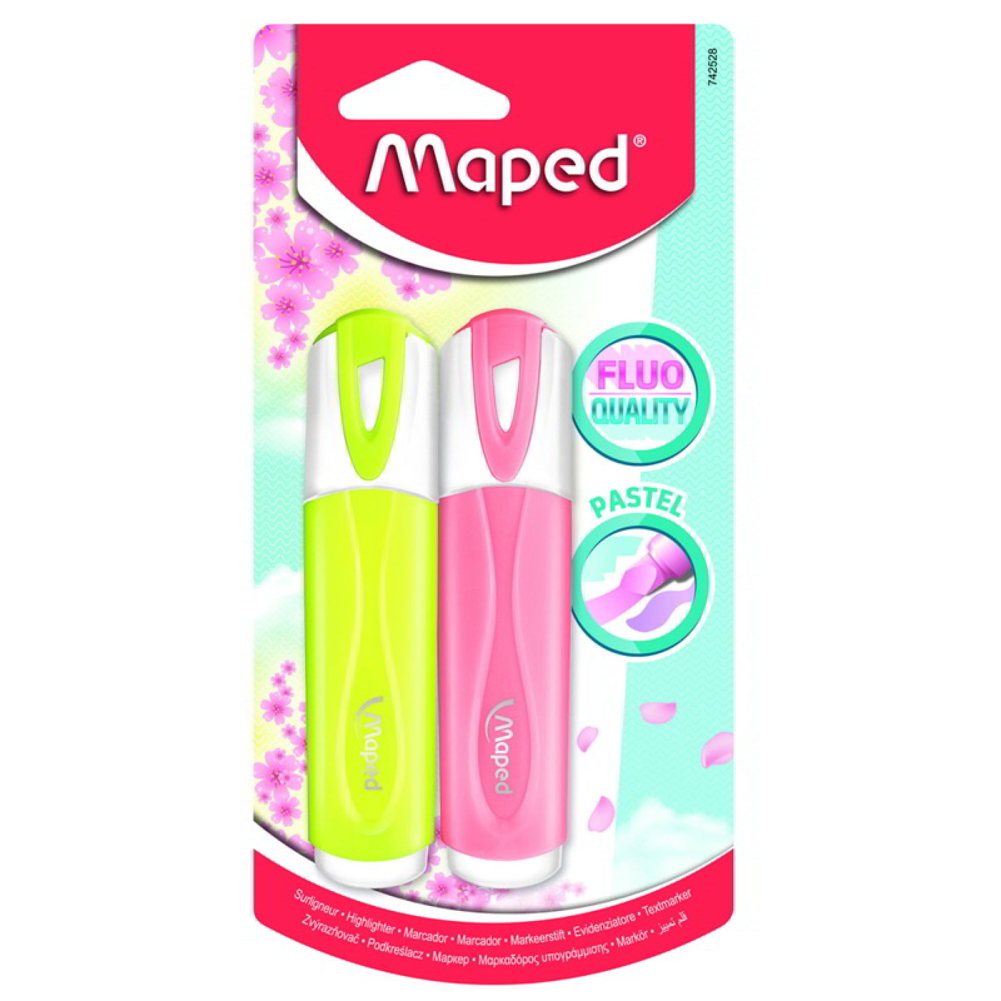 Destacadores Color Fluor, 2 Un 1 Un Maped