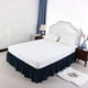 thumbnail image 1 of Faldón de Cama PiccoCasa Poliéster Elástico Envolvente con Volante Antipolvo, Completo Azul Marino, 1 of 7