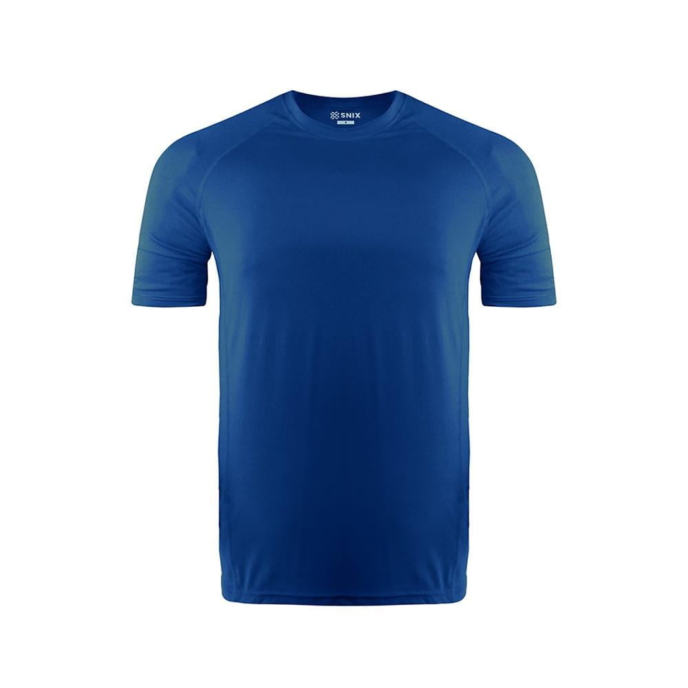 Snix - Polera Infantil Deportiva Elasticada Manga Corta Azul Rey Talla 12