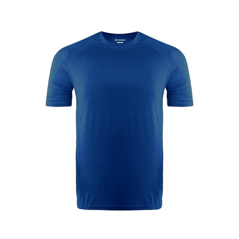 Snix - Polera Deportiva Elasticada Manga Corta Azul Rey Talla S