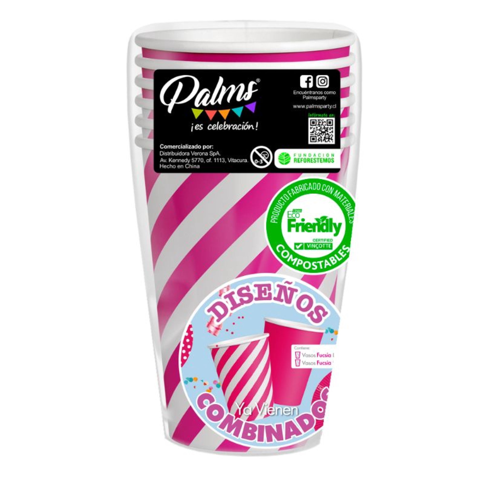 Vasos Fucsia Combinados 1 Un Palms