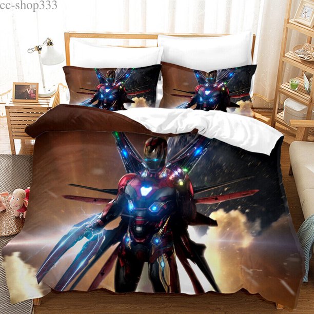 Iron Man Bedding Set Soft Duvet Cover Comforter Cover Pillowcases Fans Gift3-Piece Bedding Set (1 Duvet Cover + 2 Pillow Shams)